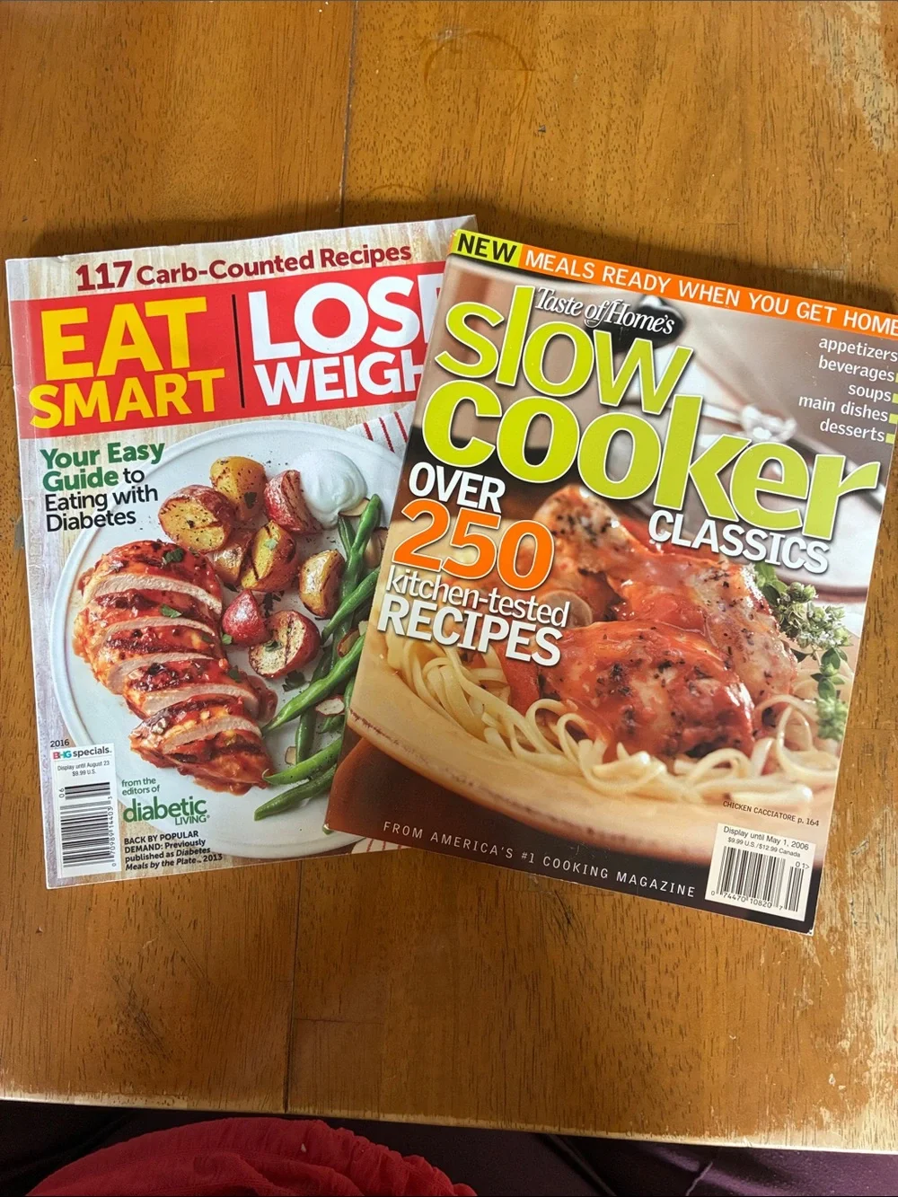Taste of Home Slow Cooker Classic cookbook & Eat Smart Lose weight cookbook lot